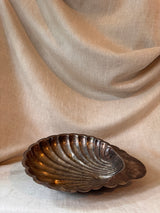 Antique silver-plated shell tray