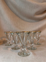 Set of 6 gold-rimmed bistro glasses