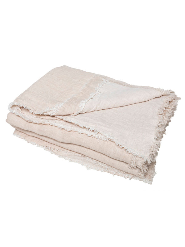 Washed Linen Throw in Fawn