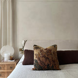 Brushed wool lumbar in chocolate