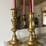 Antique brass candlesticks 022 (trio)