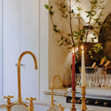 Antique brass candlesticks 002 (pair)