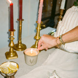 Antique brass candlesticks 001 (pair)