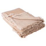 Washed Linen Throw in Nude/Givré