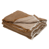 Washed Linen Throw in Havane/Givré