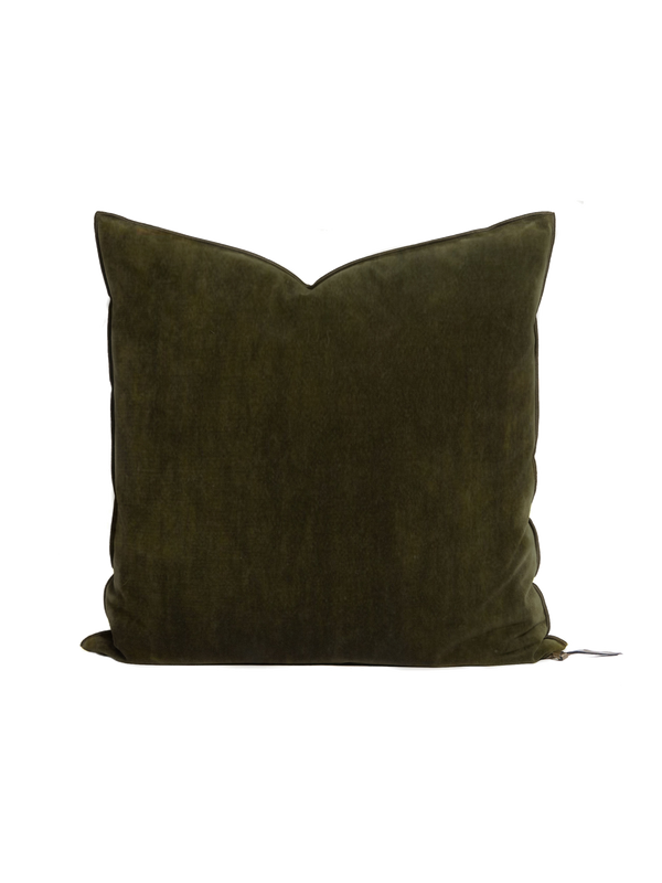 Velvet Pillow in Khaki