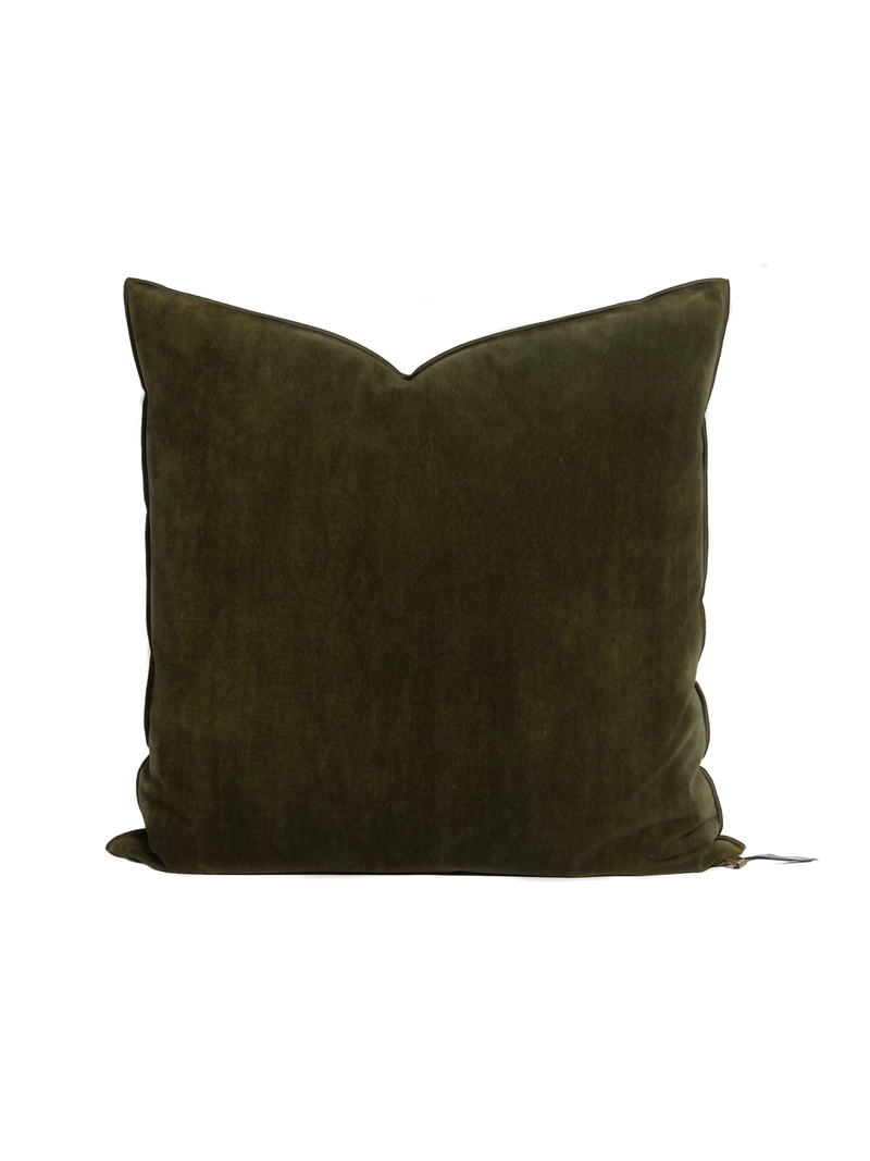 Velvet Pillow in Khaki