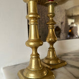 Antique brass candlesticks 001 (pair)