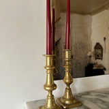Antique brass candlesticks 001 (pair)