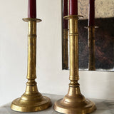 Antique brass candlesticks 002 (pair)