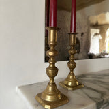 Antique brass candlesticks 010 (pair)