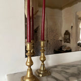 Antique brass candlesticks 017 (pair)