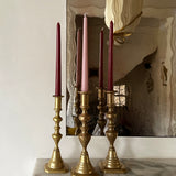 Antique brass candlesticks 018 (trio)