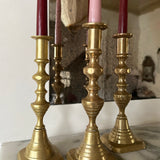 Antique brass candlesticks 018 (trio)