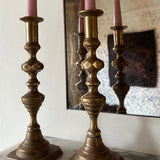 Antique brass candlesticks 020 (pair)