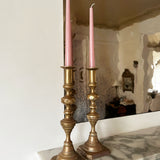 Antique brass candlesticks 020 (pair)