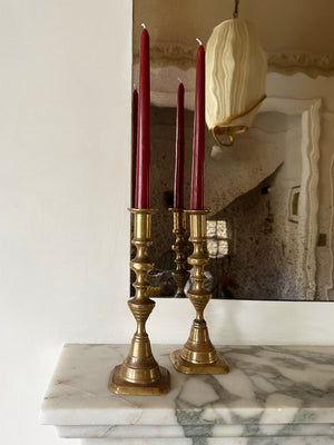 Antique brass candlesticks 021 (pair)