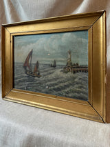 Antique seascape oil painting II