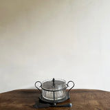 Antique silver plated butter dish