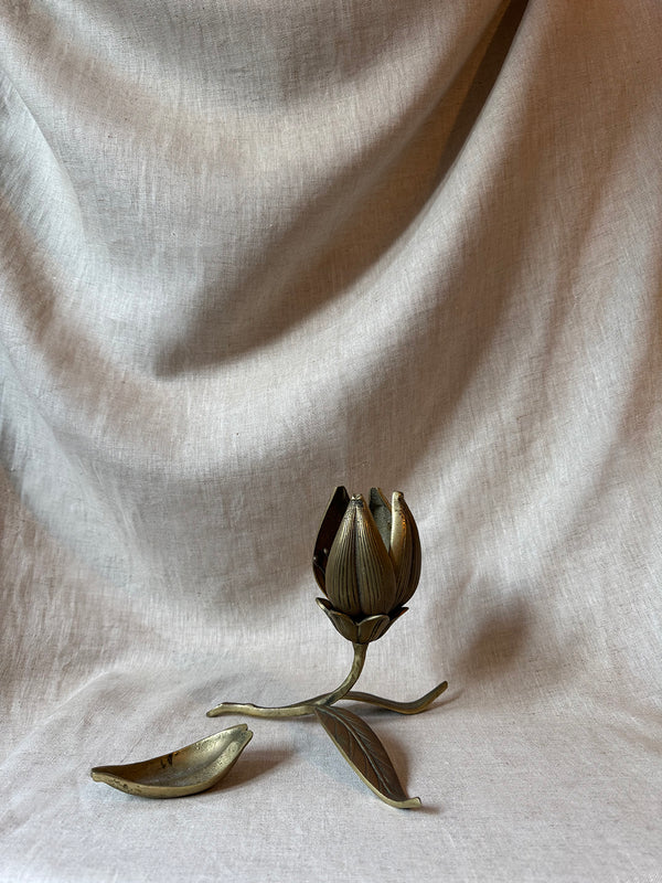 Vintage brass lotus flower ashtray