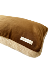 Brushed wool lumbar in caramel