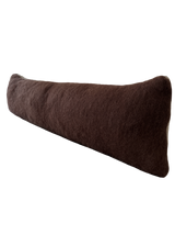 Brushed wool lumbar in chocolate