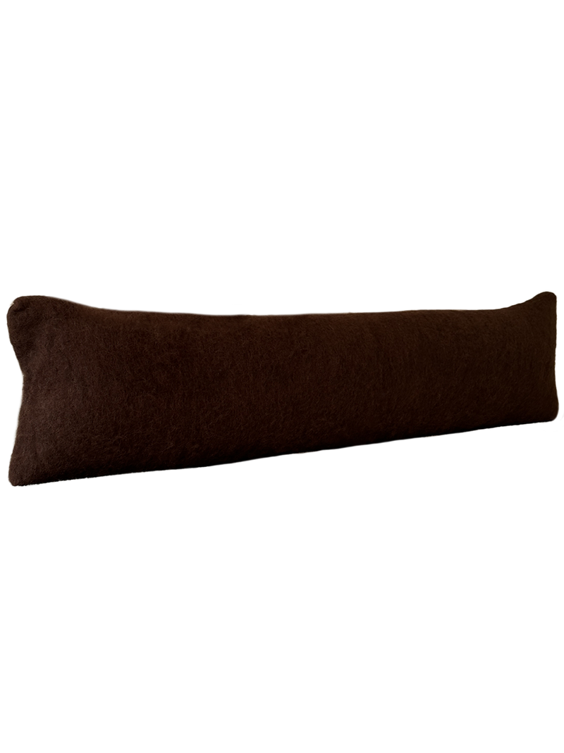 Brushed wool lumbar in chocolate