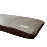 Brushed wool lumbar in chocolate