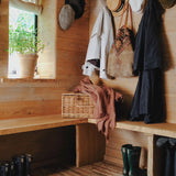 Fringed cashmere throw in Blush