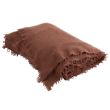 Fringed cashmere throw in Blush