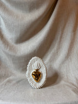 Ex voto ceramic gold heart