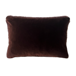 a shearling lumbar pillow in chocolate brown shearling