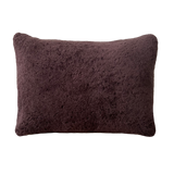 a shearling lumbar pillow in chocolate brown shearling
