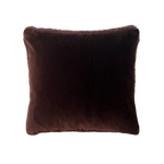 a square shearling pillow in chocolate brown velvet