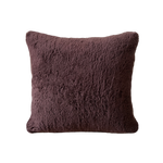 a square shearling pillow in chocolate brown shearling