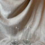 Antique etched glass apothecary beakers (pair)