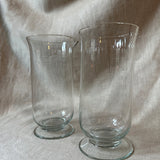 Antique etched glass apothecary beakers (pair)