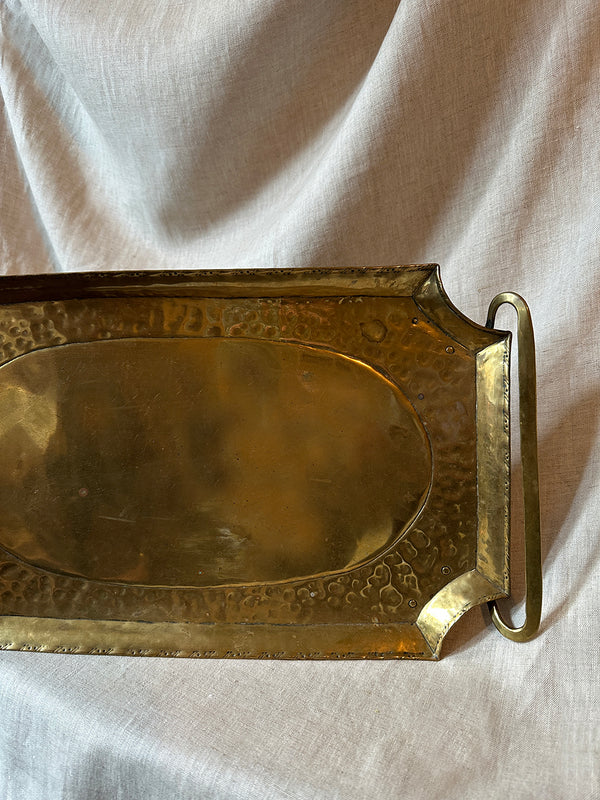 Antique hammered brass tray