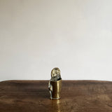 Vintage brass owl matchstick holder (sapphire)