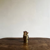 Vintage brass owl matchstick holder (sapphire)