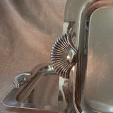 Vintage serving tays with shell handles (pair)