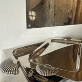 Vintage serving tays with shell handles (pair)