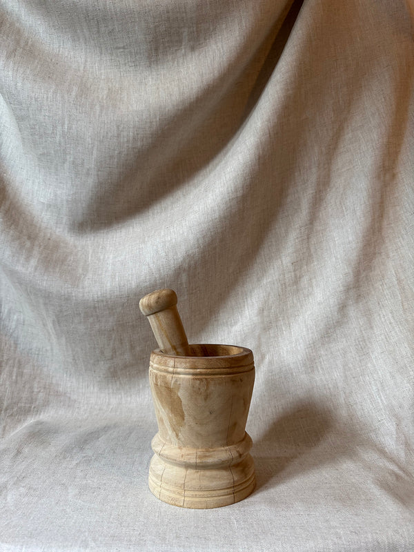 Wooden pestle & mortar