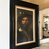 Antique portrait painting in glass frame