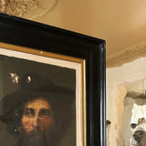 Antique portrait painting in glass frame