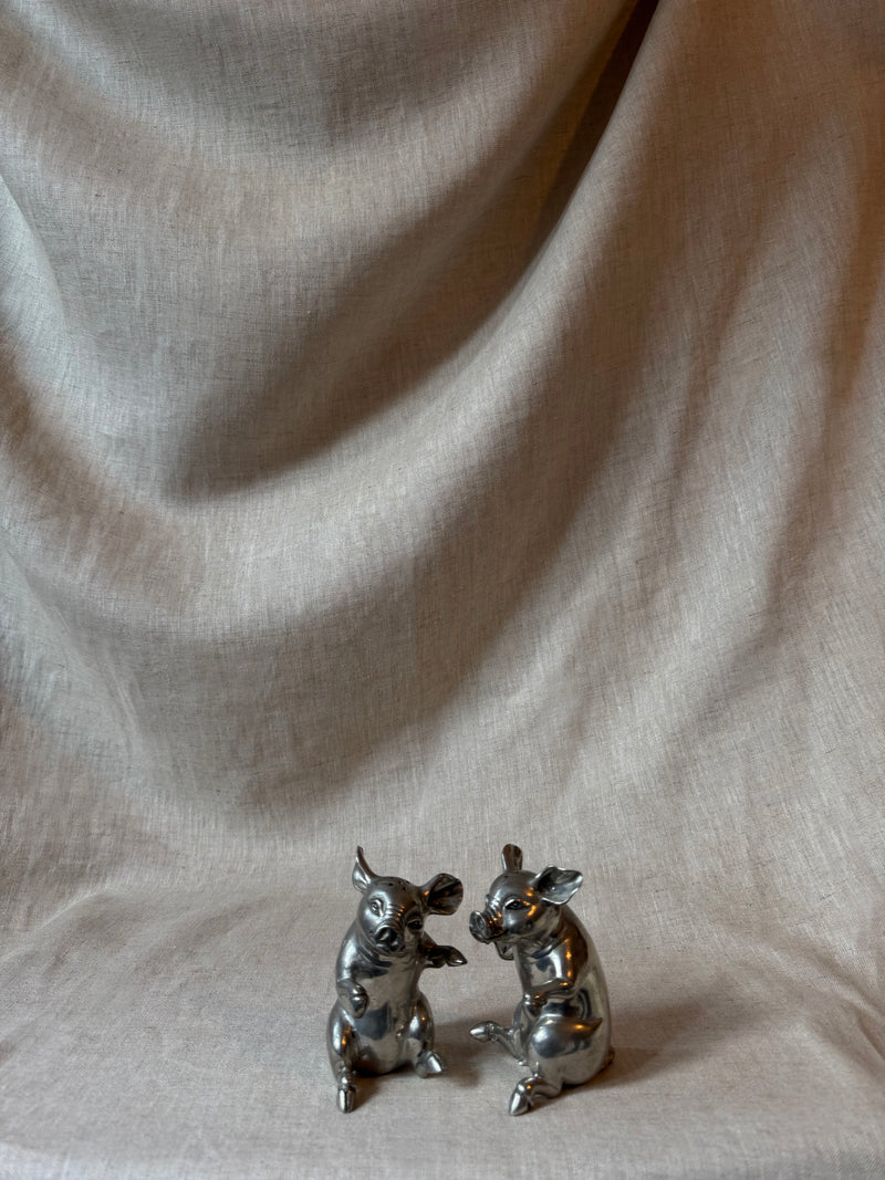 Silver pigs salt & pepper shakers