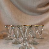 Set of 6 gold-rimmed bistro glasses