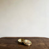 Antique brass and shell compact