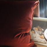 Palazzo velvet Pillow in Tomette