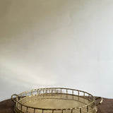 Vintage brass bamboo serving platter